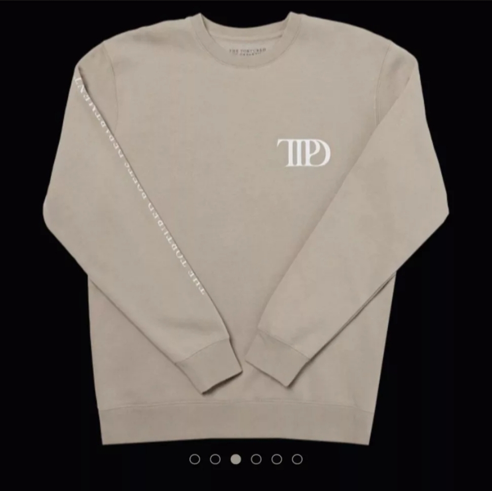 New Taylor Swift ttpd beige crewneck sweatshirt size small - Picture 3 of 12